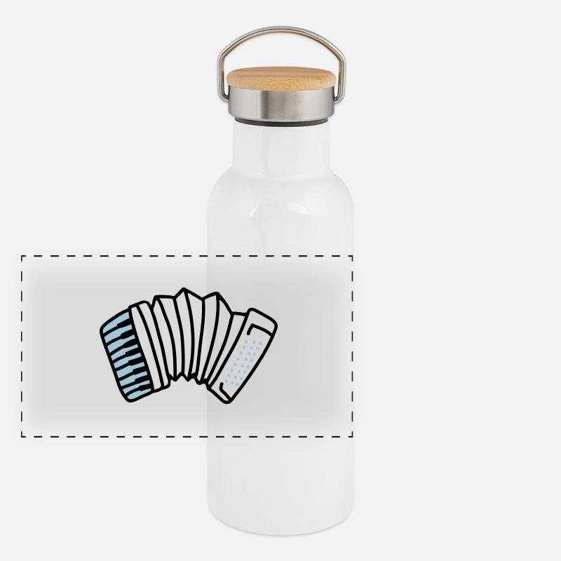 Akkordeon Panorama Thermosflasche mit Bambusdeckel