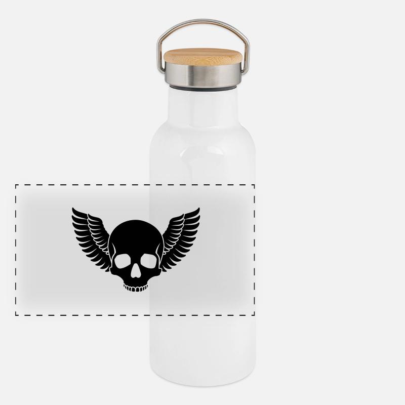 Skull Wings Panoramic Thermal Bottle with Bamboo Lid