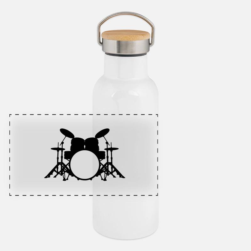 Schlagzeug Panorama Thermosflasche mit Bambusdeckel