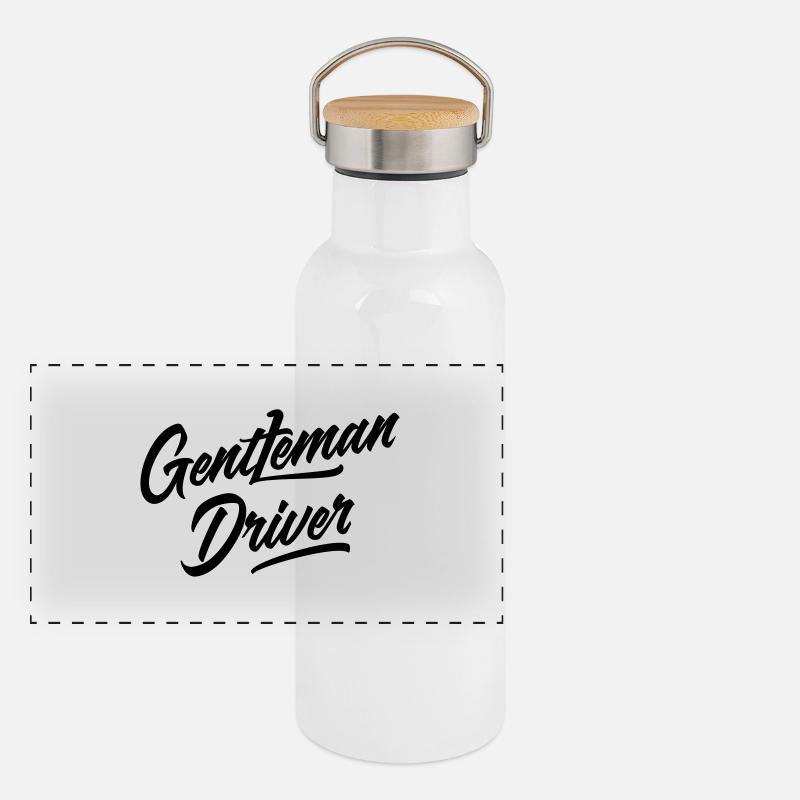 Gentleman Driver Gourde isotherme avec bouchon en bambou