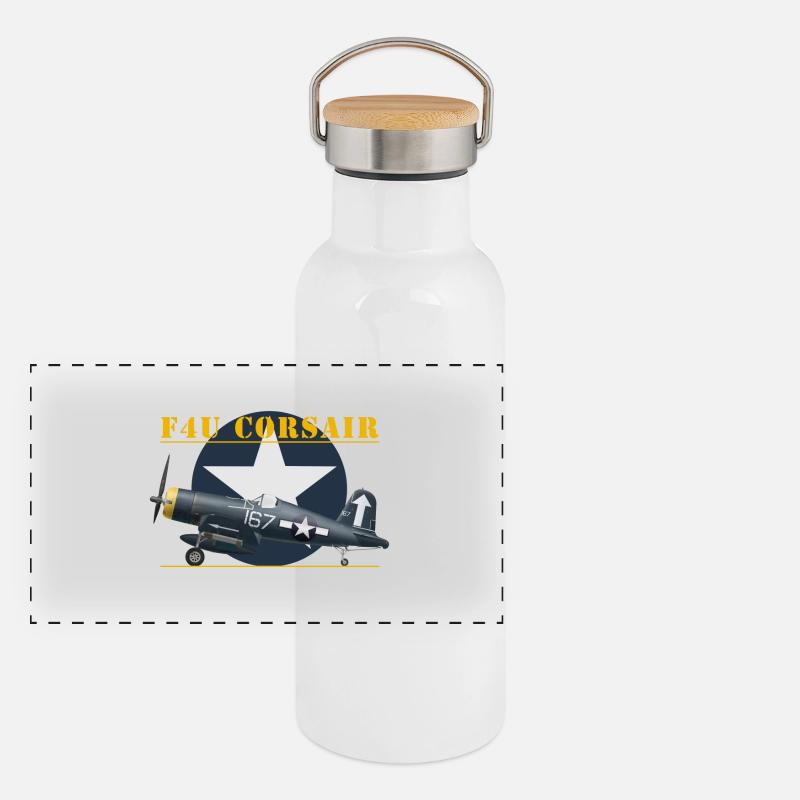 F4U Hedrick shirt design Gourde isotherme avec bouchon en bambou