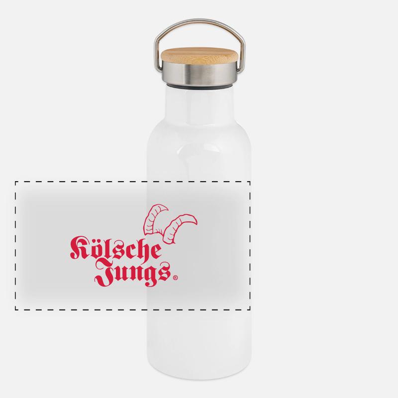 Kölsche Jungs Hörner - Cities Panorama Thermosflasche mit Bambusdeckel