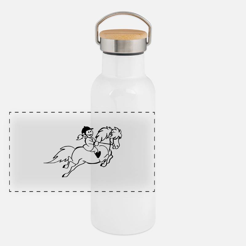 Poney Gourde isotherme avec bouchon en bambou