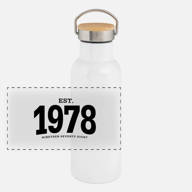 EST. 1978 Nineteen Seventy Eight Panorama Thermosflasche mit Bambusdeckel