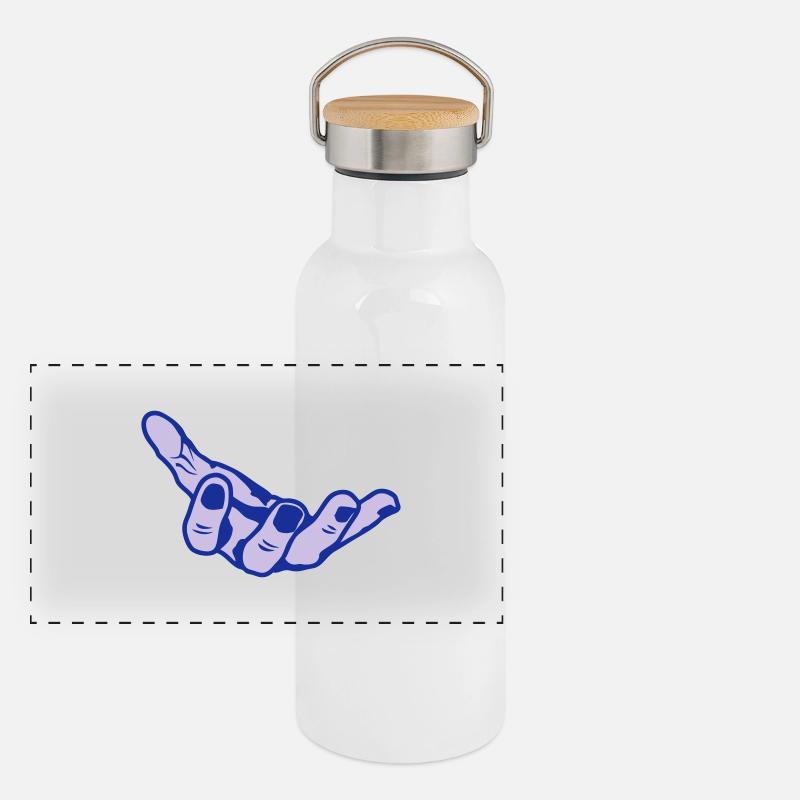 hand open hand open offene mano Panoramic Thermal Bottle with Bamboo Lid