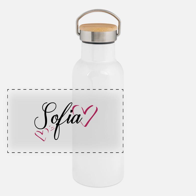 Sofia Name Vorname Panorama Thermosflasche mit Bambusdeckel