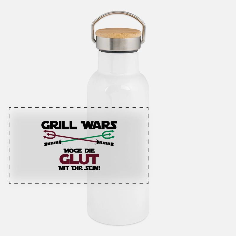 Grill Wars lueur trois couleurs Gourde isotherme avec bouchon en bambou