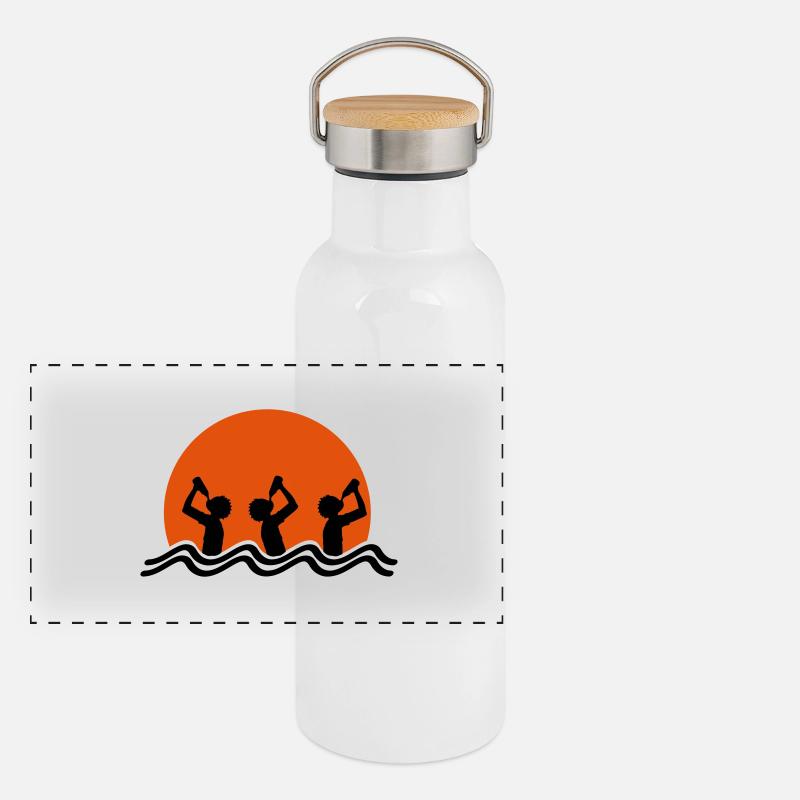 Beach Drinking Team Gourde isotherme avec bouchon en bambou