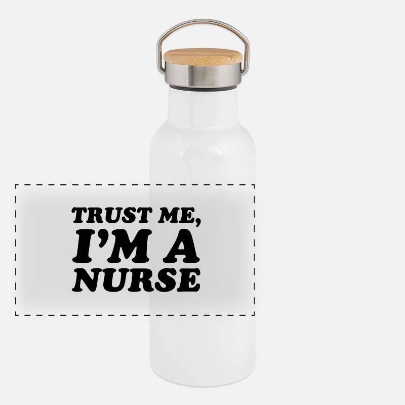 Nurse Panorama Thermosflasche mit Bambusdeckel