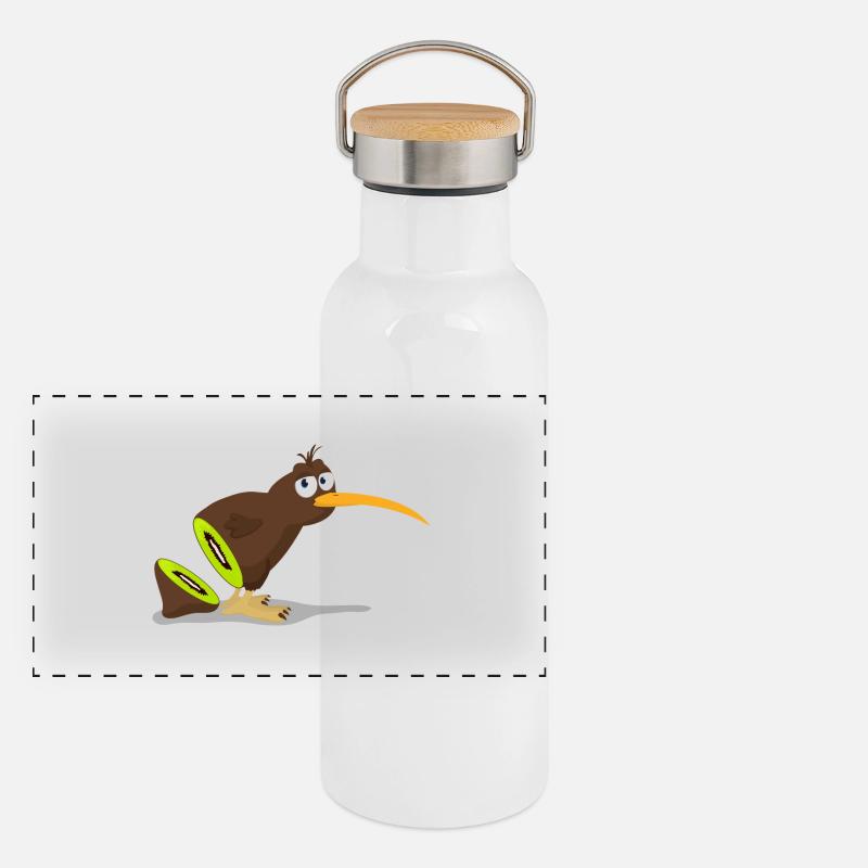 Kiwi bird Panoramic Thermal Bottle with Bamboo Lid