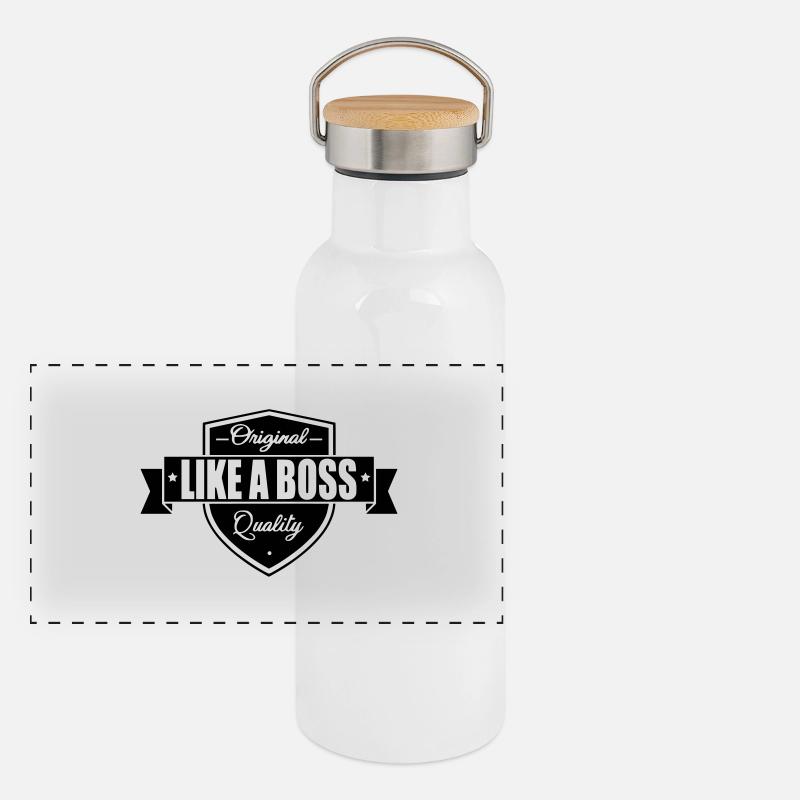Like a Boss Panorama Thermosflasche mit Bambusdeckel