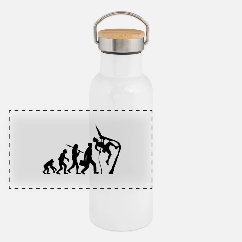 Klettern seil bergsteiger evolution Panorama Thermosflasche mit Bambusdeckel