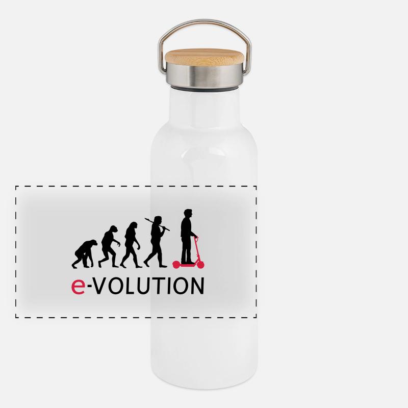 Evolution ElectroScooter eScooter ERoller Panorama Thermosflasche mit Bambusdeckel