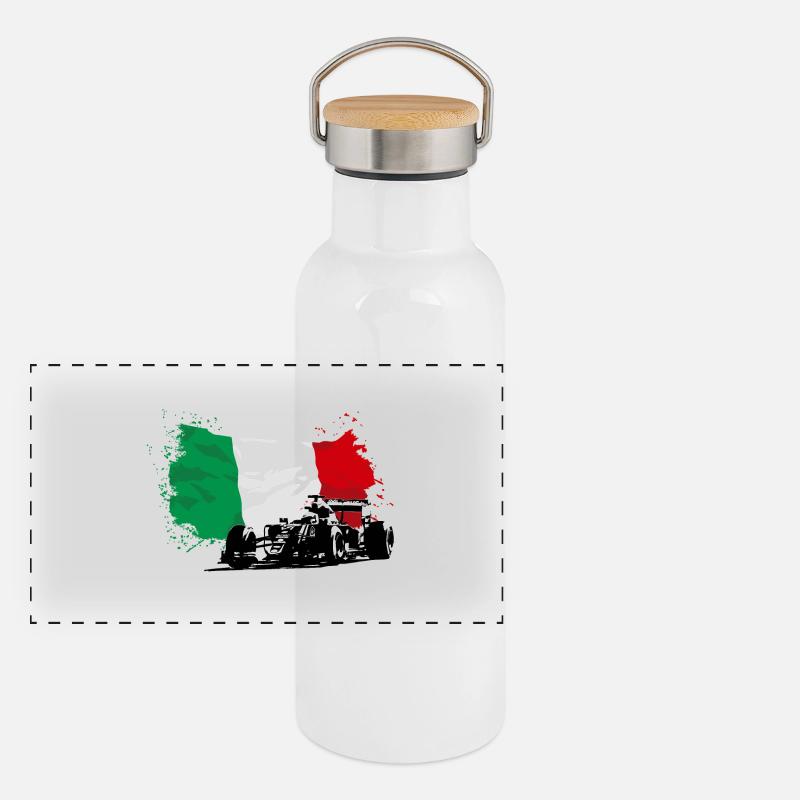 Formula One - Italy Flag Panorama Thermosflasche mit Bambusdeckel