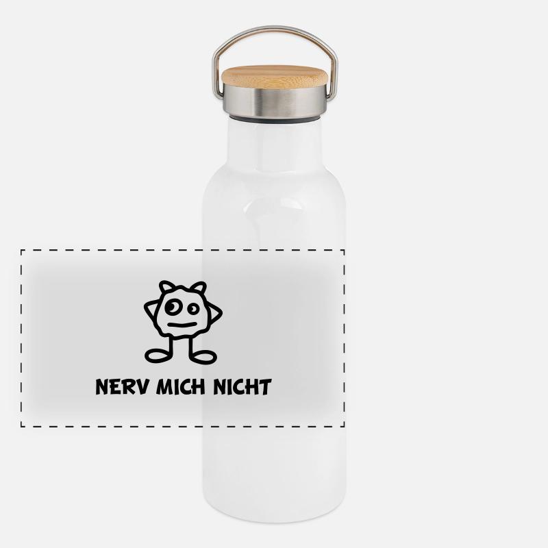 Monster - Nerv mich nicht Panorama Thermosflasche mit Bambusdeckel