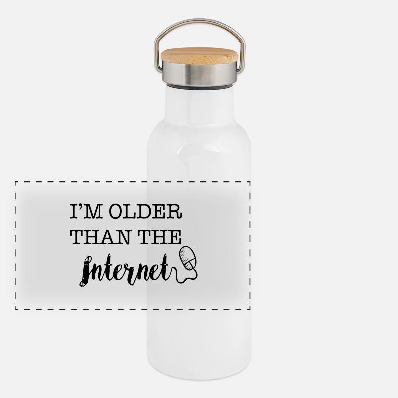 I'm Older Than The Internet ... Panorama Thermosflasche mit Bambusdeckel