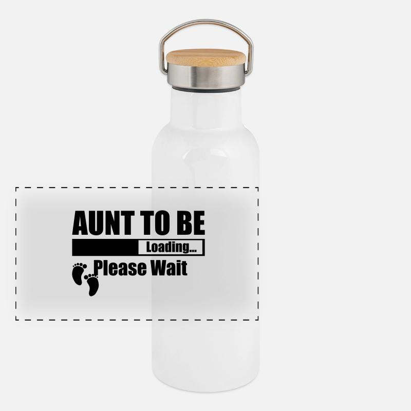 Aunt To Be Loading Please Wait Panoramic Thermal Bottle with Bamboo Lid