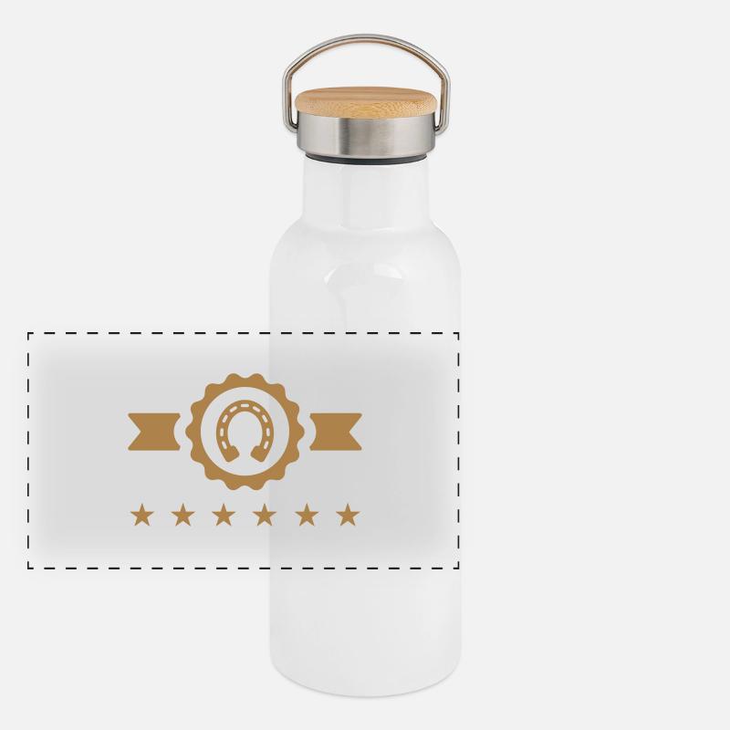 Farrier Hufschmied Maréchal Ferrant Blacksmith Panoramic Thermal Bottle with Bamboo Lid