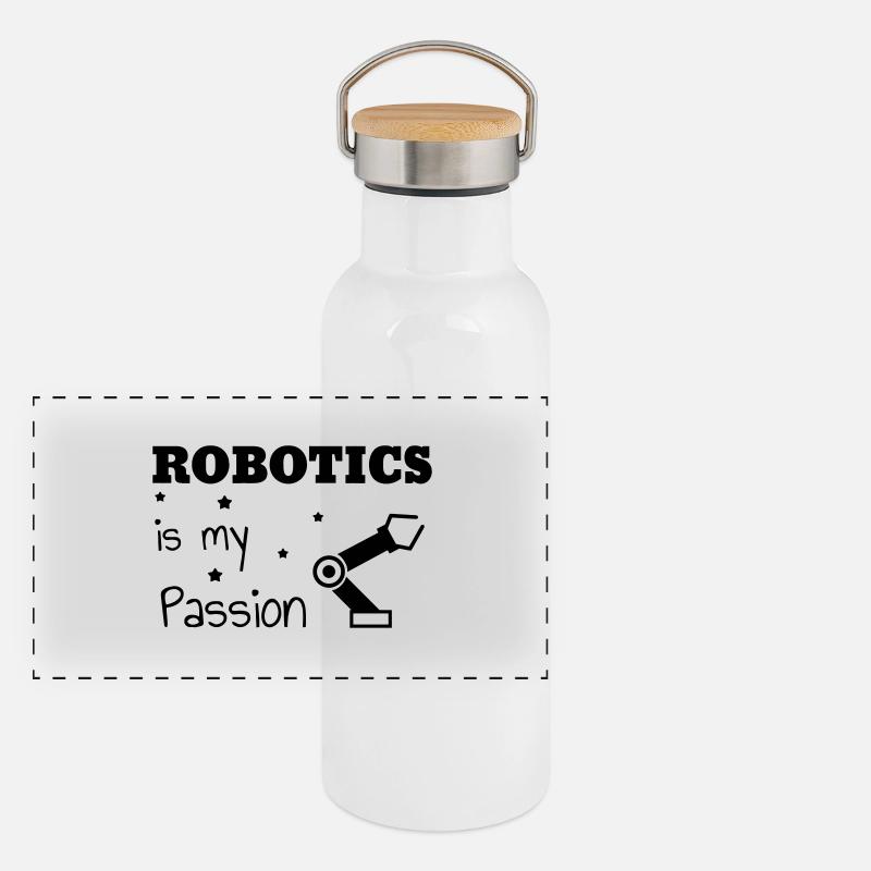 robotique / robot / roboticien / technologie Gourde isotherme avec bouchon en bambou