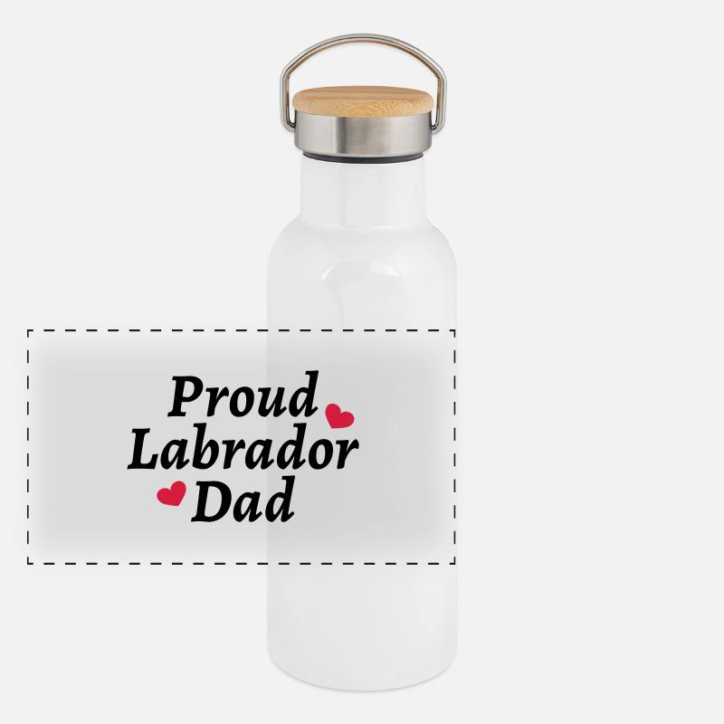 Proud Labrador Dad Panorama Thermosflasche mit Bambusdeckel