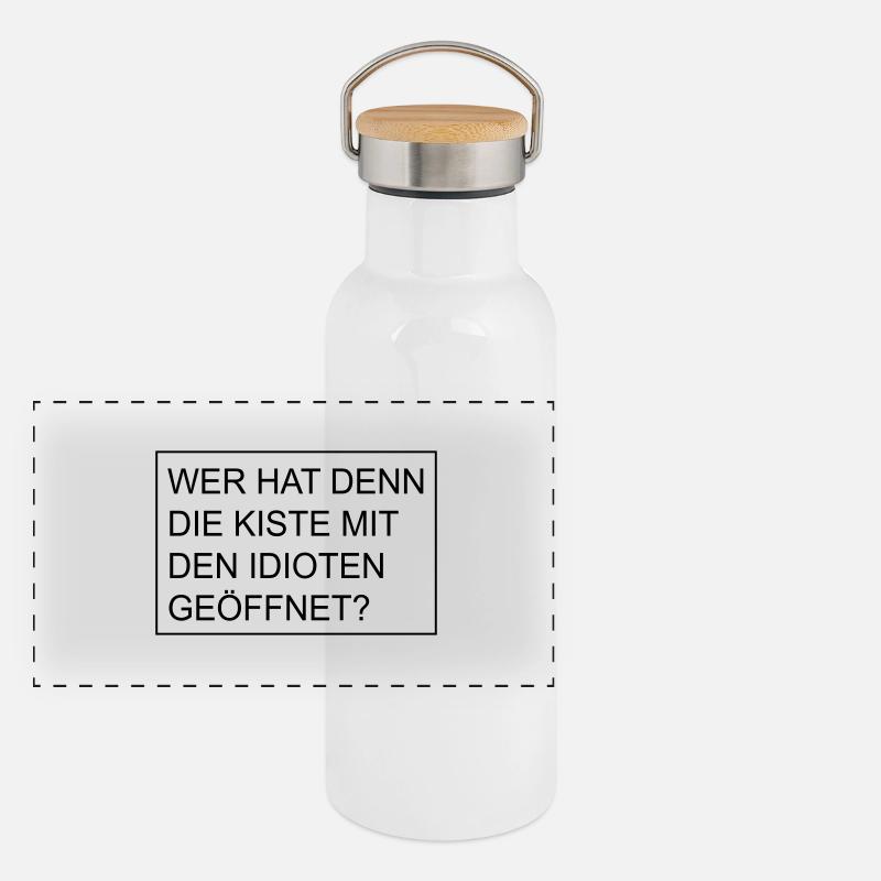 Kiste mit Idioten Panorama Thermosflasche mit Bambusdeckel