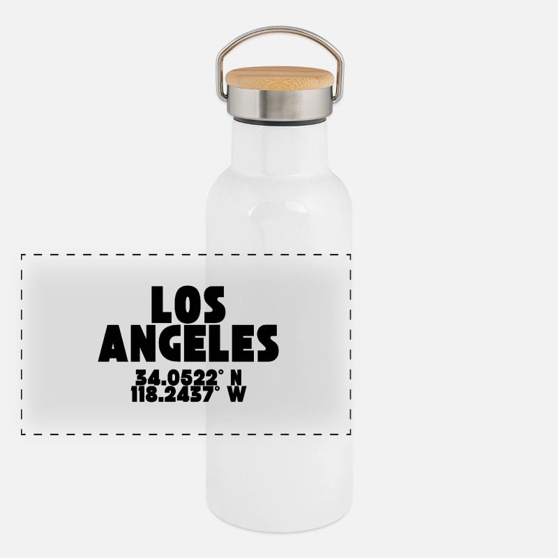 Los Angeles - Design with Coordinates Panoramic Thermal Bottle with Bamboo Lid