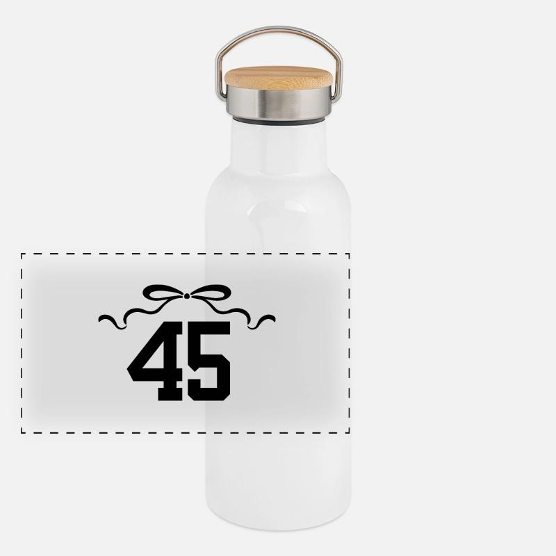 Numéro 45 noeud - 45e anniversaire Gourde isotherme avec bouchon en bambou