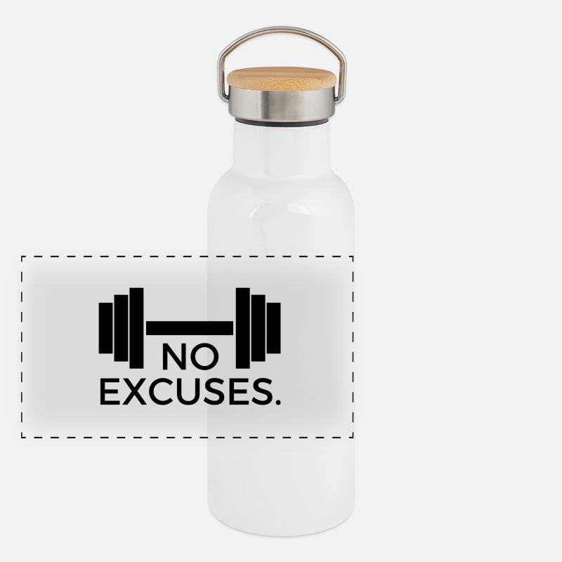 Pas d’excuses - Concevoir avec haltère Gourde isotherme avec bouchon en bambou