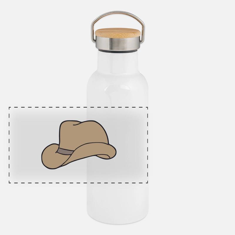 chapeau marron Gourde isotherme avec bouchon en bambou