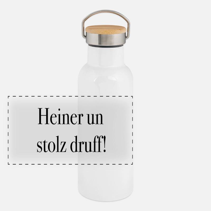 Heiner un stolz druff ! Panorama Thermosflasche mit Bambusdeckel