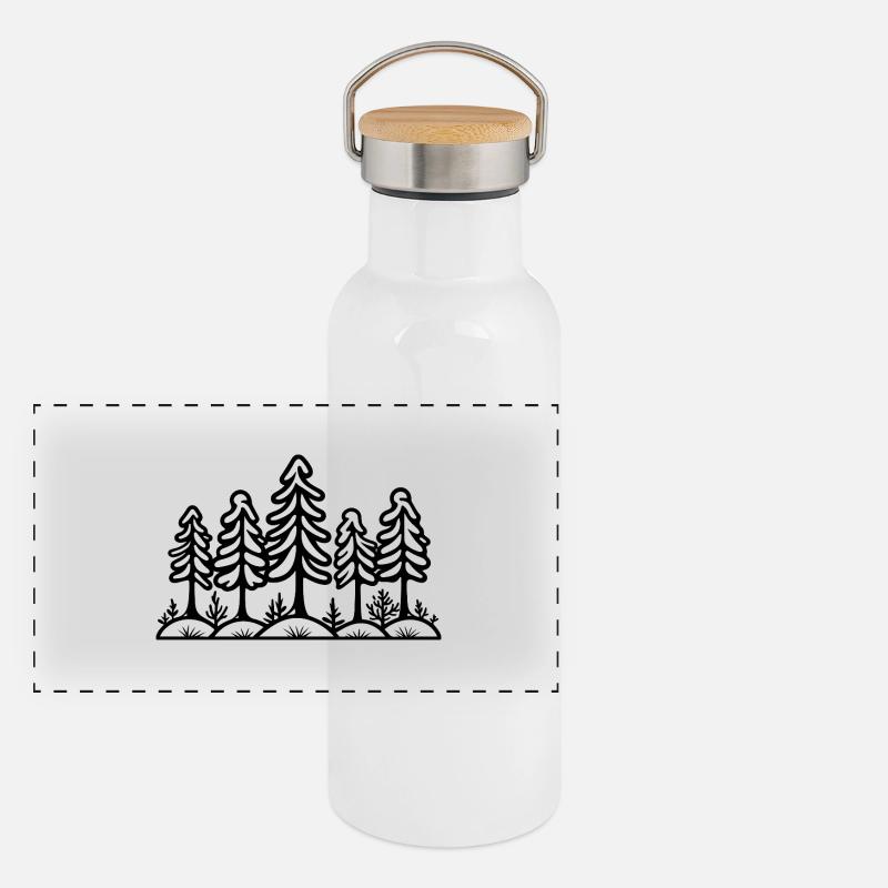 Forest Trees Panoramic Thermal Bottle with Bamboo Lid
