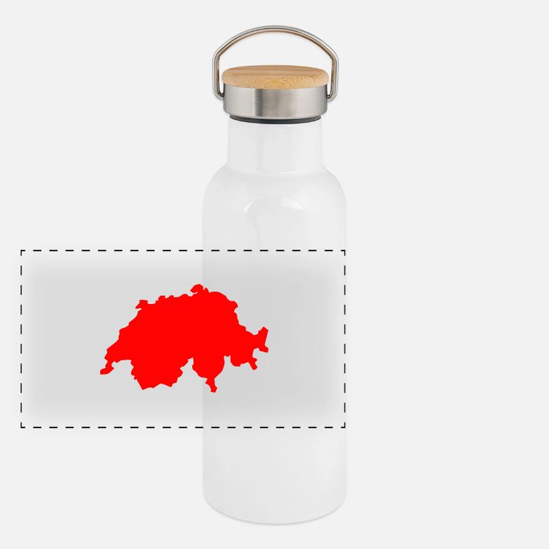 Schweiz Panorama Thermosflasche mit Bambusdeckel