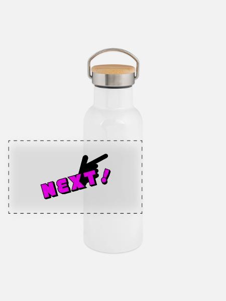 next man - Panorama Thermosflasche mit Bambusdeckel - Weiß - Vorne