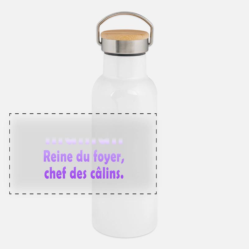 Mutter Mutter Humor Witz Geschenk Panorama Thermosflasche mit Bambusdeckel