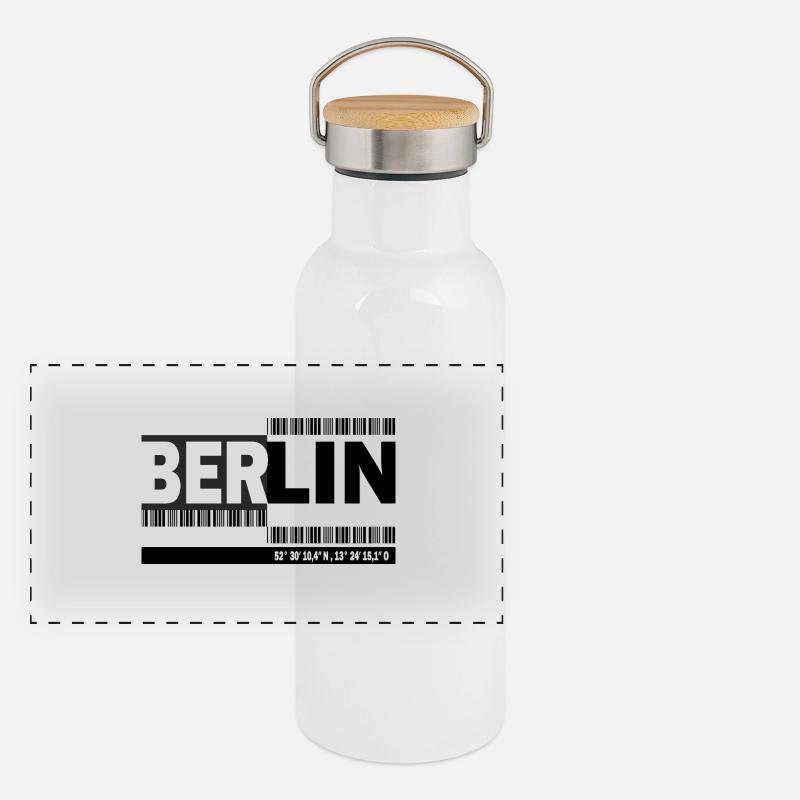 BERLIN - Barcode Panoramic Thermal Bottle with Bamboo Lid