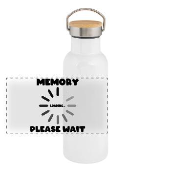 Chargement de la mémoire... S’il vous plaît attendre - Gourde isotherme avec bouchon en bambou - blanc - Devant