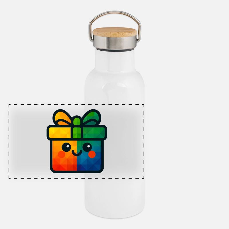 WPAP Polygon Cadeau de jouet pour bébé de style Kawaii Gourde isotherme avec bouchon en bambou