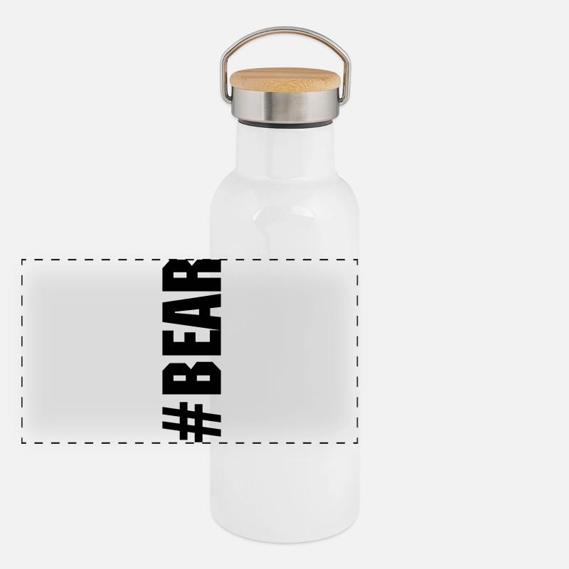 Bear Panorama Thermosflasche mit Bambusdeckel