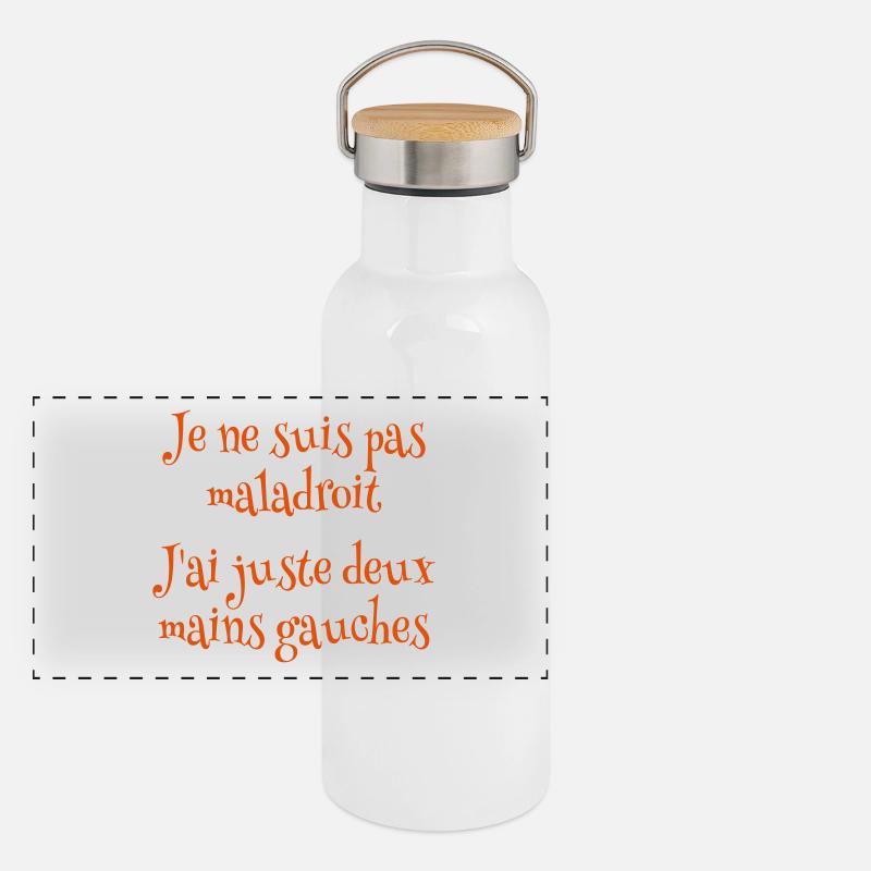 Je ne suis pas maladroit Panorama Thermosflasche mit Bambusdeckel