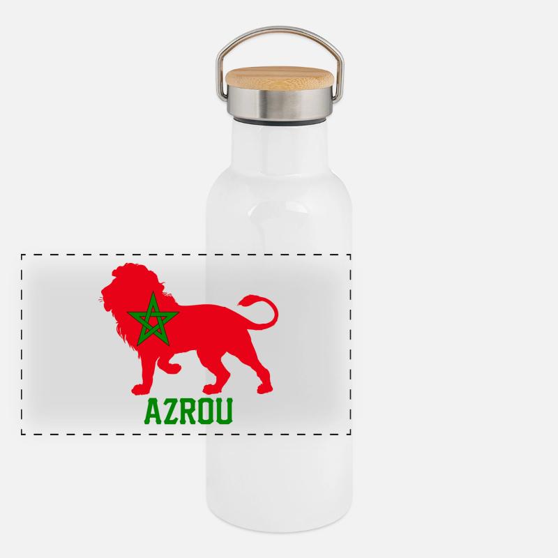 AZROU Panoramic Thermal Bottle with Bamboo Lid