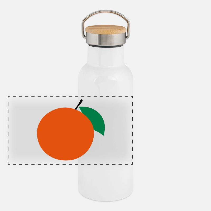orange Panoramic Thermal Bottle with Bamboo Lid