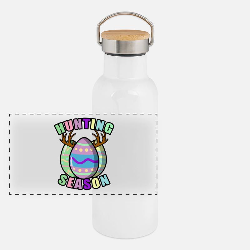 Easter Eggs Hunt - Easter Hunting Season! Panoramic Thermal Bottle with Bamboo Lid