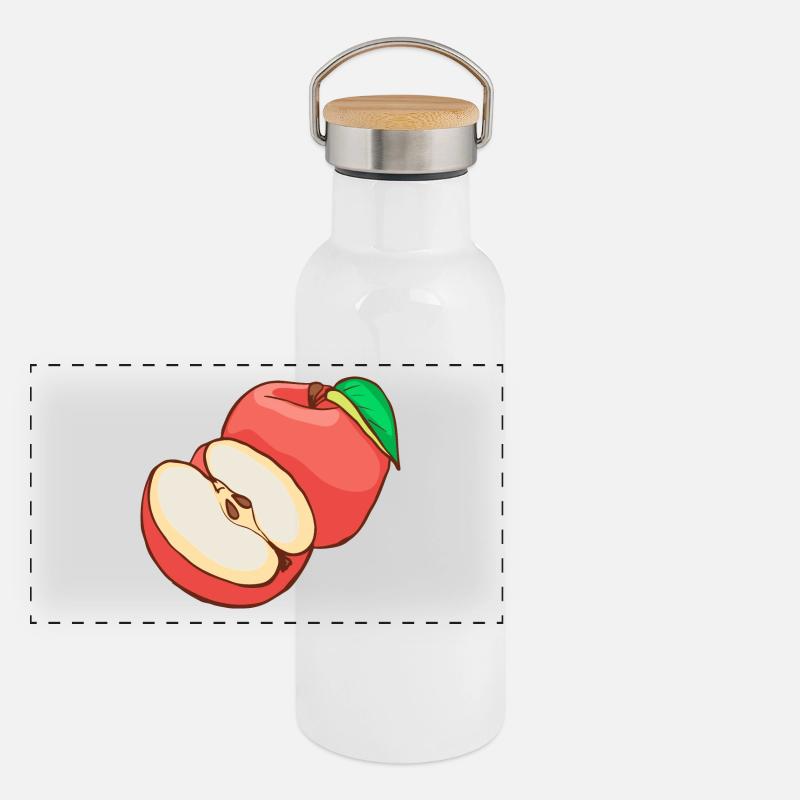 Red apple apples fruit fruit fruit fruit Panoramic Thermal Bottle with Bamboo Lid