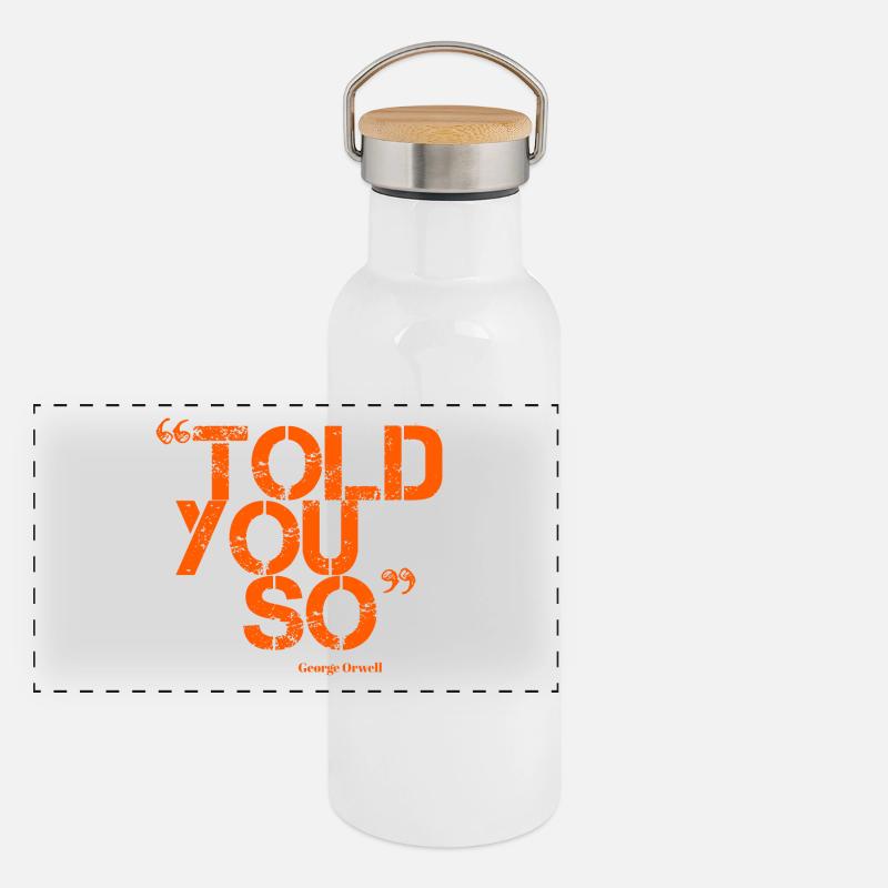 ORWELL (orange) Panoramic Thermal Bottle with Bamboo Lid