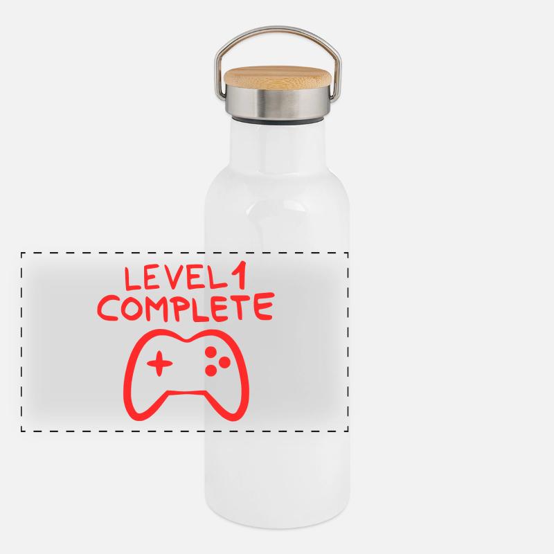 Console de jeu d'un an Gourde isotherme avec bouchon en bambou