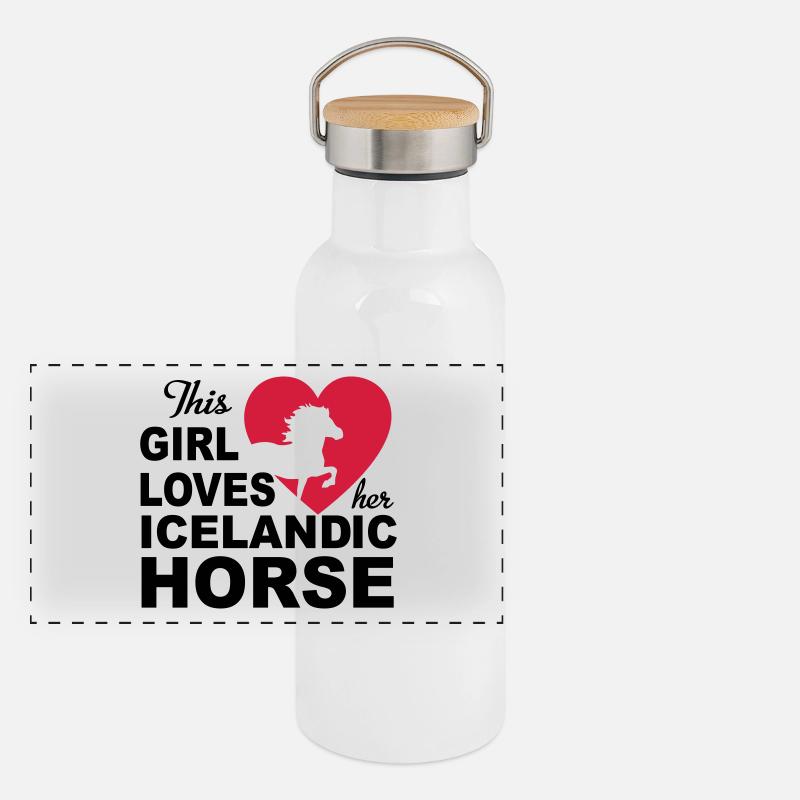 Cheval islandais Gourde isotherme avec bouchon en bambou