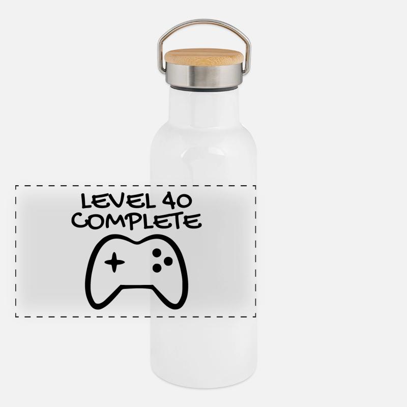40th birthday - 40 years gift Panoramic Thermal Bottle with Bamboo Lid