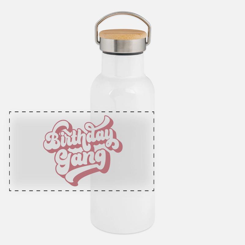 Geburtstag Gang Matching Gruppe Geburtstagsfeier Geschenk Panorama Thermosflasche mit Bambusdeckel