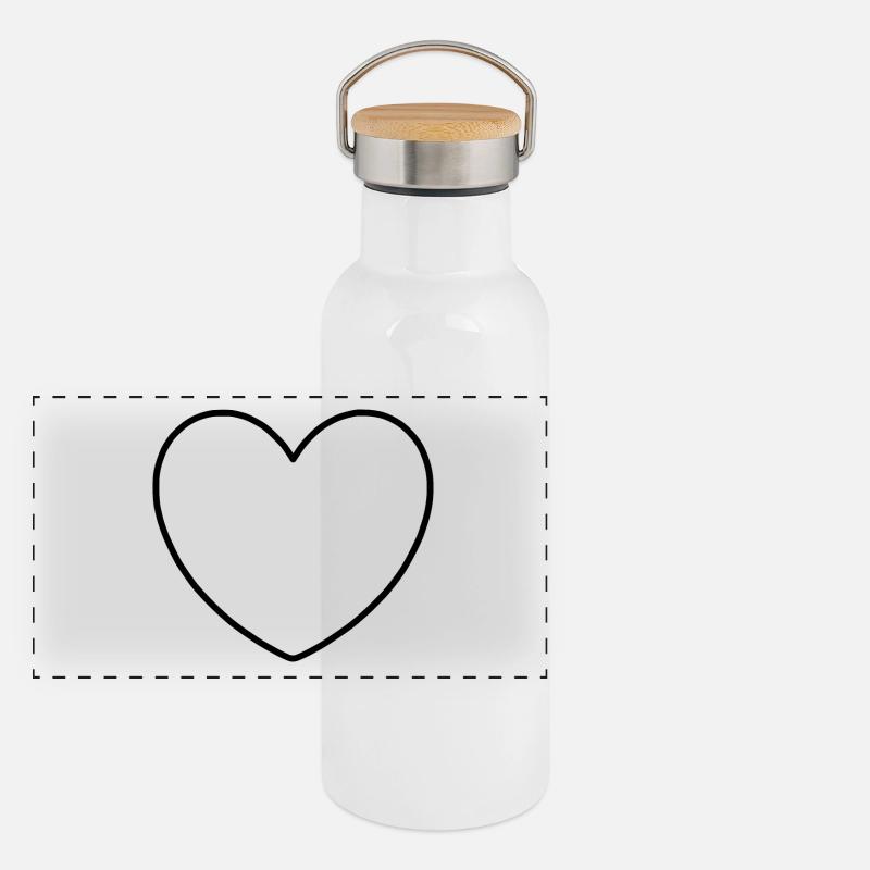 Black Heart Gift Panoramic Thermal Bottle with Bamboo Lid