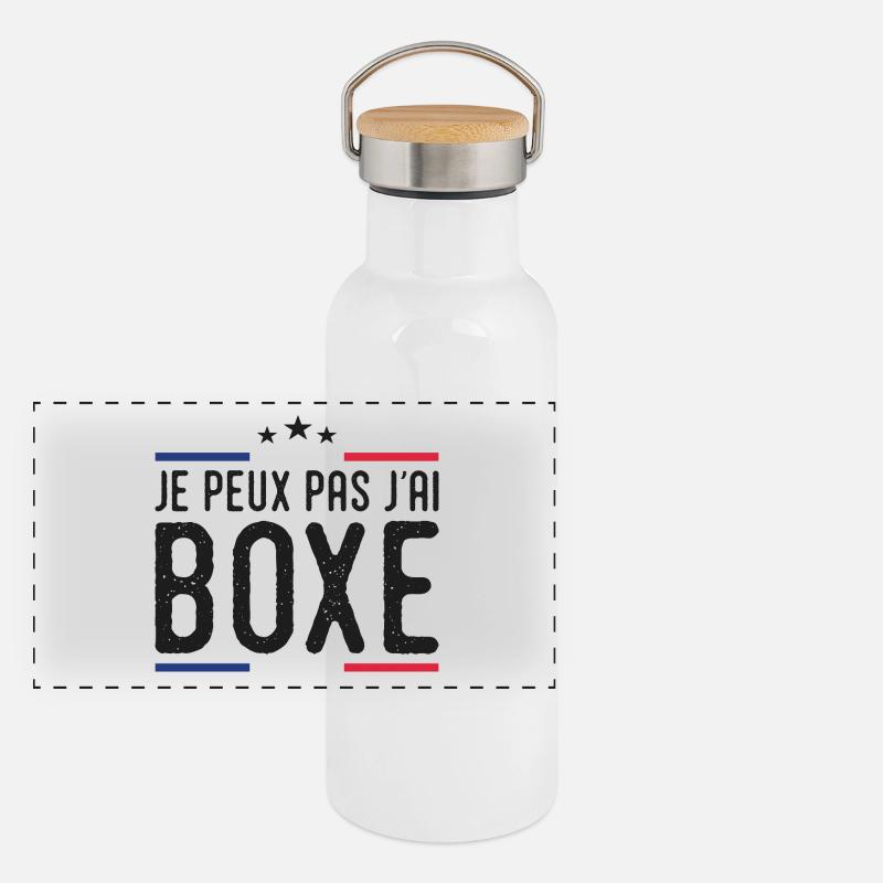 Boxen Ich kann nicht Boxen Boxen Frankreich Panorama Thermosflasche mit Bambusdeckel